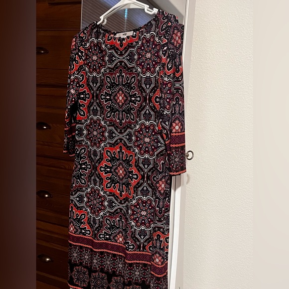 Wisp Stitch Fix Size 6 Dress 3/4 Sleeve Pattern Pink Sheath - Picture 2 of 3